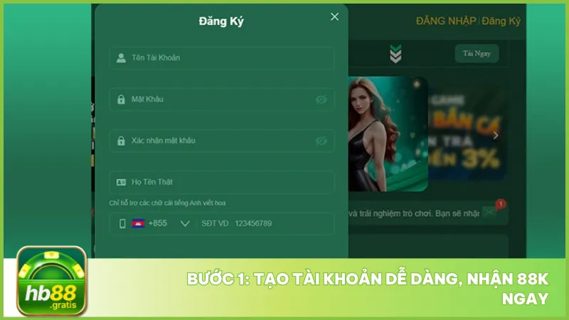 Hãy bắt đầu tạo cho mình một tài khoản game