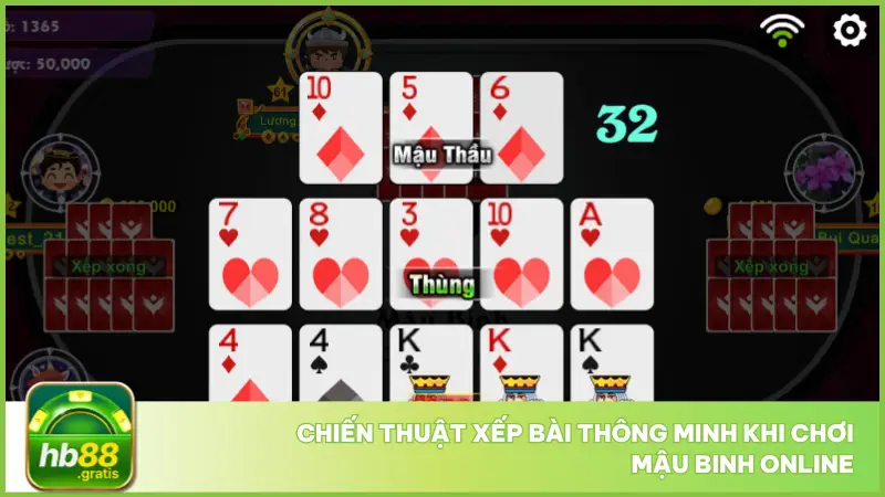 Hệ thống còn cung cấp bảng thống kê các mẫu xếp bài chiến thắng phổ biến