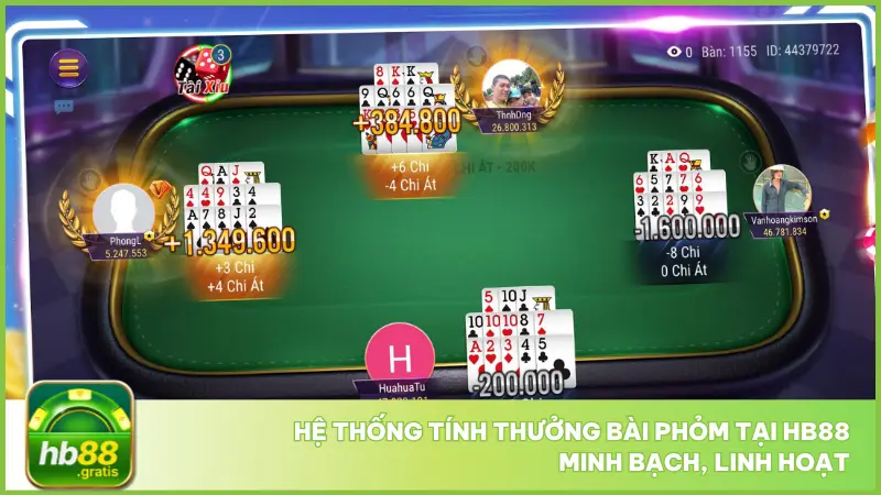 Game Bài Phỏm Tại Hb88 - Đấu Trí Đỉnh Cao, Ăn Tiền Cực Khét 3 Phỏm tại hb88 có cơ chế trả thưởng minh bạch